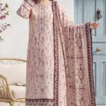 HEMLINE LUXURY UNSTITCHED CHIKEN-KARI EMBROIDERED TANA DORA LAWN SUIT