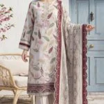 HEMLINE LUXURY UNSTITCHED CHIKEN-KARI EMBROIDERED TANA DORA LAWN SUIT