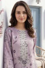 HEMLINE LUXURY UNSTITCHED CHIKEN-KARI EMBROIDERED TANA DORA LAWN SUIT