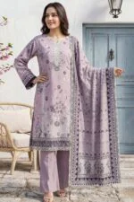 HEMLINE LUXURY UNSTITCHED CHIKEN-KARI EMBROIDERED TANA DORA LAWN SUIT