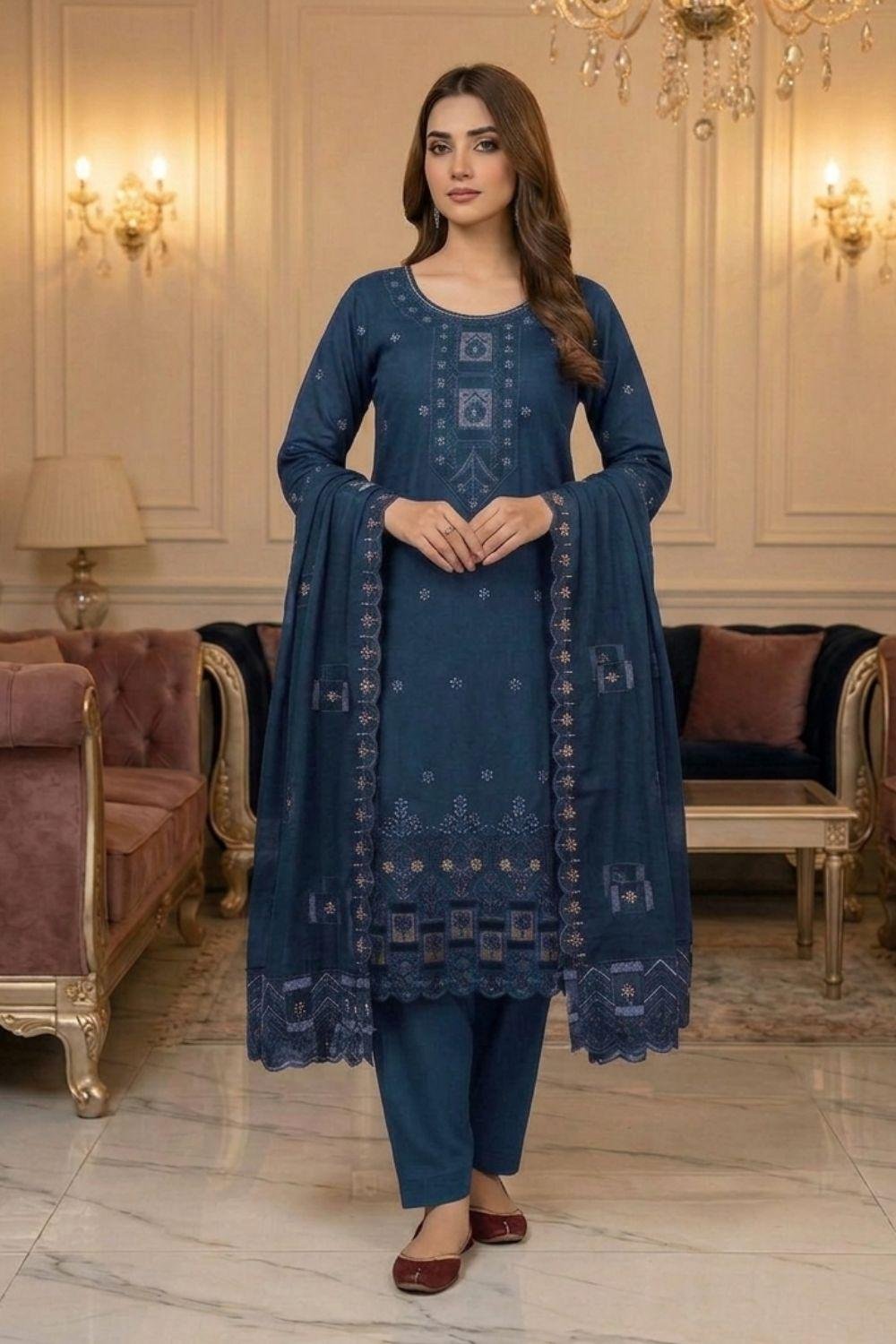 M-105-A-ok LASERCUT COTTON 3PC SUIT