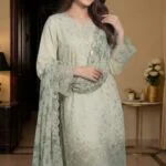 RAMEEN STITCHED LUXURY LASER-KARI EMBROIDERED LAWN SUIT