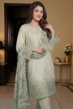 RAMEEN STITCHED LUXURY LASER-KARI EMBROIDERED LAWN SUIT