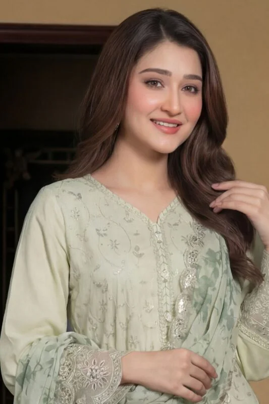 RAMEEN STITCHED LUXURY LASER-KARI EMBROIDERED LAWN SUIT