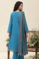 REET LUXURY SEMI-STITCHED CHIKEN-KARI SLUB LAWN SUIT WITH FANCY DUPATTA