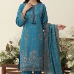 REET LUXURY SEMI-STITCHED CHIKEN-KARI SLUB LAWN SUIT WITH FANCY DUPATTA