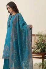 REET LUXURY SEMI-STITCHED CHIKEN-KARI SLUB LAWN SUIT WITH FANCY DUPATTA