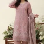 REET LUXURY SEMI-STITCHED CHIKEN-KARI SLUB LAWN SUIT WITH FANCY DUPATTA