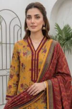 SAIKA PREMIUM UNSTITCHED TANA DORA LAWN DIGITAL PRINTED SUIT