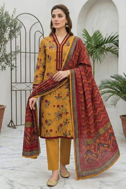 SAIKA PREMIUM UNSTITCHED TANA DORA LAWN DIGITAL PRINTED SUIT