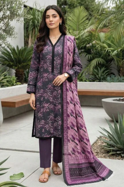 SAIKA PREMIUM UNSTITCHED TANA DORA LAWN DIGITAL PRINTED SUIT