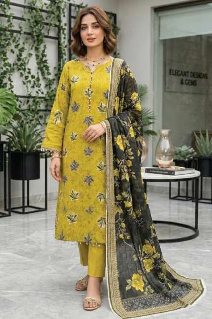 SAIKA PREMIUM UNSTITCHED TANA DORA LAWN DIGITAL PRINTED SUIT