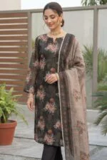 SAIKA PREMIUM UNSTITCHED TANA DORA LAWN DIGITAL PRINTED SUIT