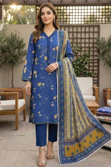 SAIKA PREMIUM UNSTITCHED TANA DORA LAWN DIGITAL PRINTED SUIT