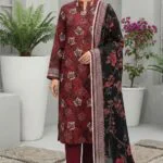 SAIKA PREMIUM UNSTITCHED TANA DORA LAWN DIGITAL PRINTED SUIT
