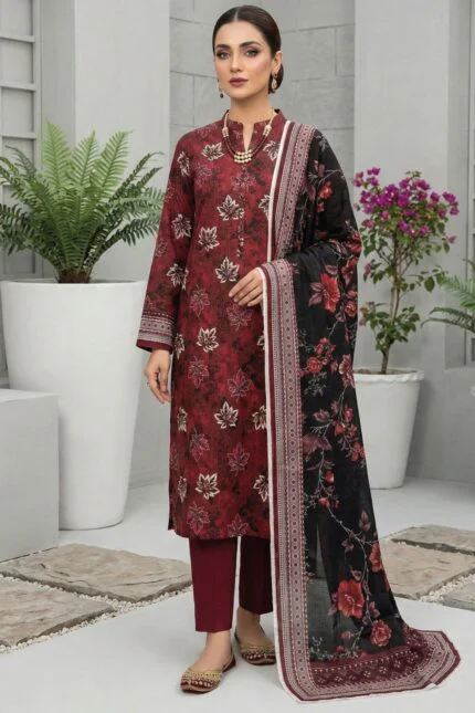 SAIKA PREMIUM UNSTITCHED TANA DORA LAWN DIGITAL PRINTED SUIT
