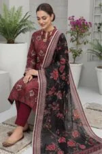 SAIKA PREMIUM UNSTITCHED TANA DORA LAWN DIGITAL PRINTED SUIT