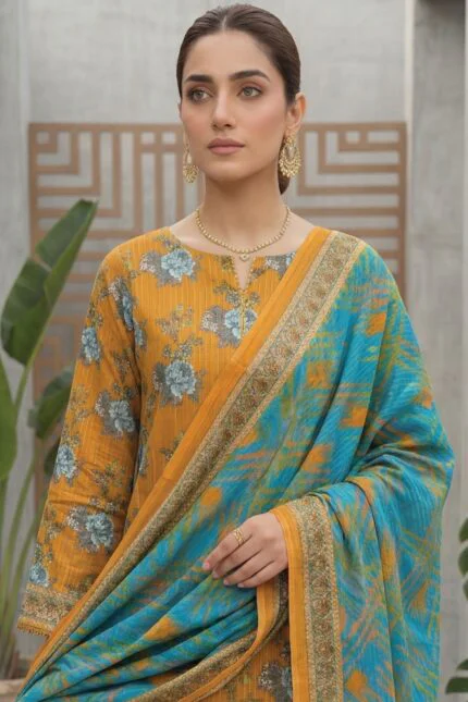 SAIKA PREMIUM UNSTITCHED TANA DORA LAWN DIGITAL PRINTED SUIT