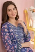 NISH Embroidered Lawn Print Stitched 3-Piece Suite