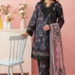 NISH Embroidered Lawn Print Stitched 3-Piece Suite