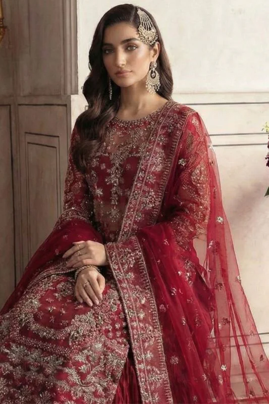 AFSAR BEST LUXURY EMBROIDERED ORGANZA 3PC SUIT