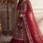 AFSAR BEST LUXURY EMBROIDERED ORGANZA 3PC SUIT