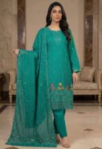 LUXURY COTTON BEST EMBROIDERED JACQUARD 3PC SUIT