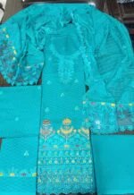 LUXURY COTTON BEST EMBROIDERED JACQUARD 3PC SUIT