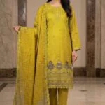 LUXURY COTTON BEST EMBROIDERED JACQUARD 3PC SUIT