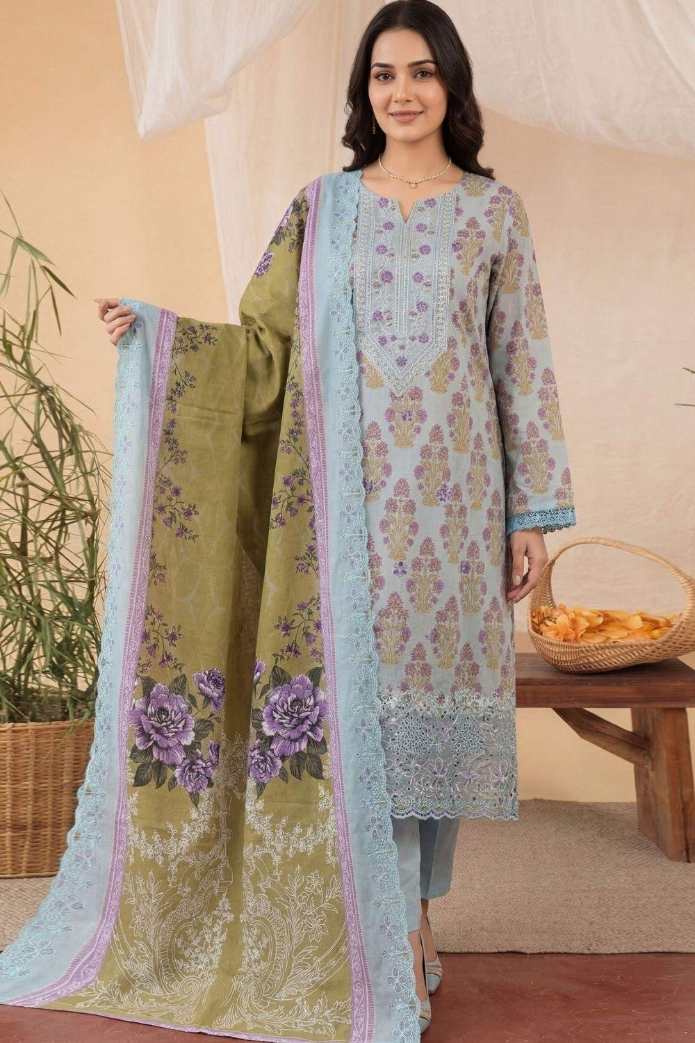 BEBO design 01 (1) BEBO BEST CHIKENKARI LASER KARI EMBROIDERED LAWN 3PC SUIT