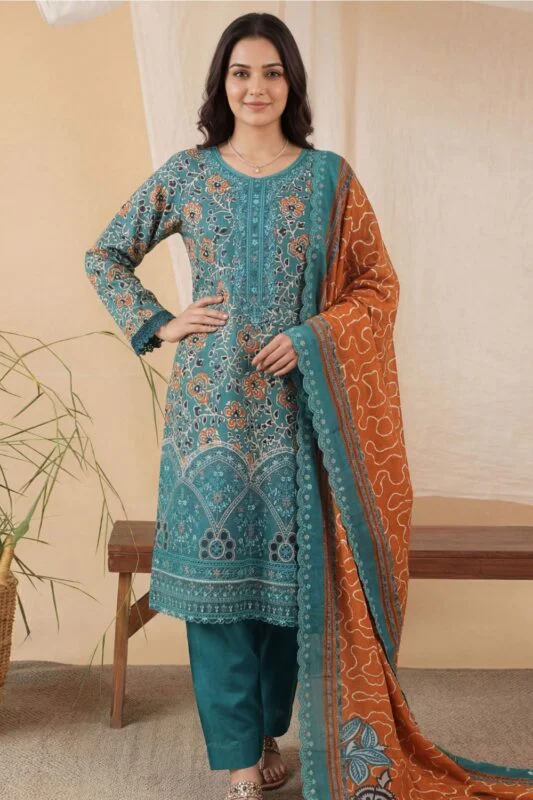 BEBO BEST CHIKENKARI LASER KARI EMBROIDERED LAWN 3PC SUIT