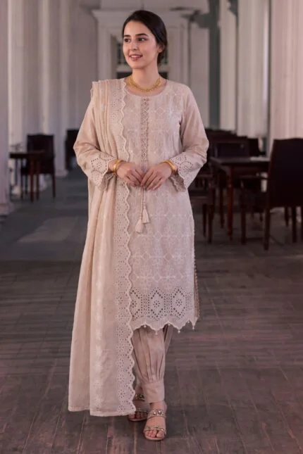 DANIA BEST LUXURY EMBROIDERED CHICKEN KARI LAWN 3PC SUIT