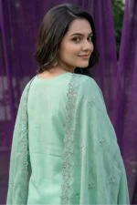 HAYAM BEST CHIKENKARI EMBROIDERED BANA DORA LAWN 3PC SUIT