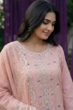 HAYAM BEST CHIKENKARI EMBROIDERED BANA DORA LAWN 3PC SUIT