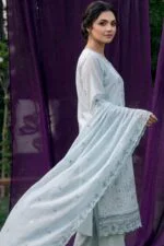 HAYAM BEST CHIKENKARI EMBROIDERED BANA DORA LAWN 3PC SUIT