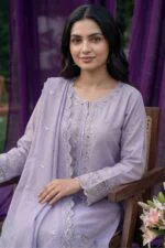 HAYAM BEST CHIKENKARI EMBROIDERED BANA DORA LAWN 3PC SUIT