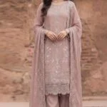 MAHGUL BEST SEMI-STITCHED LUXURY EMBROIDERED CHIFFON 3PC SUIT