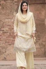 MAHGUL BEST SEMI-STITCHED LUXURY EMBROIDERED CHIFFON 3PC SUIT