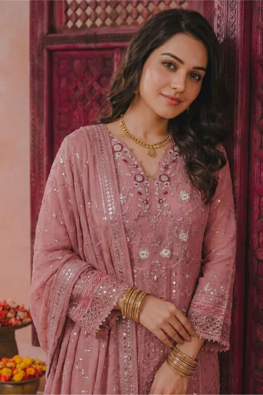 RIWAJ BEST LUXURY EMBROIDERED CHIFFON 3PC SUIT