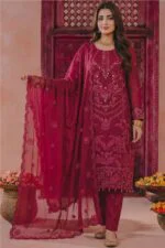 RIWAJ BEST LUXURY EMBROIDERED CHIFFON 3PC SUIT