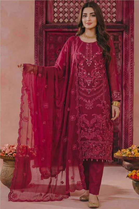 RIWAJ BEST LUXURY EMBROIDERED CHIFFON 3PC SUIT