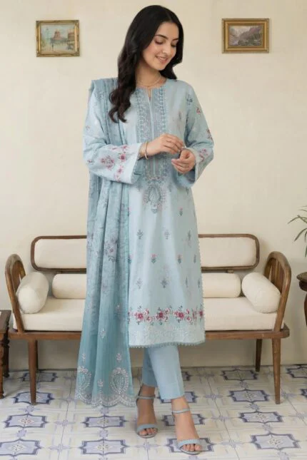 ROZEENA BEST EMBROIDERED PRINTED LAWN 3PC SUIT