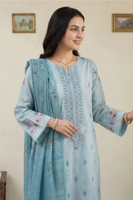 ROZEENA BEST EMBROIDERED PRINTED LAWN 3PC SUIT