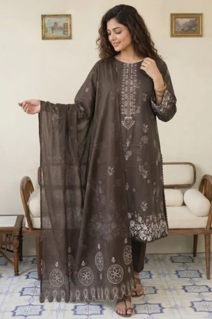 ROZEENA BEST EMBROIDERED PRINTED LAWN 3PC SUIT