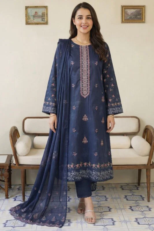 ROZEENA BEST EMBROIDERED PRINTED LAWN 3PC SUIT