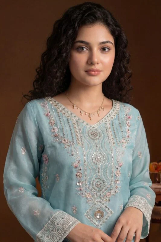 SEHER GUL BEST EMBROIDERED SHESHA ORGANZA 3PC SUIT