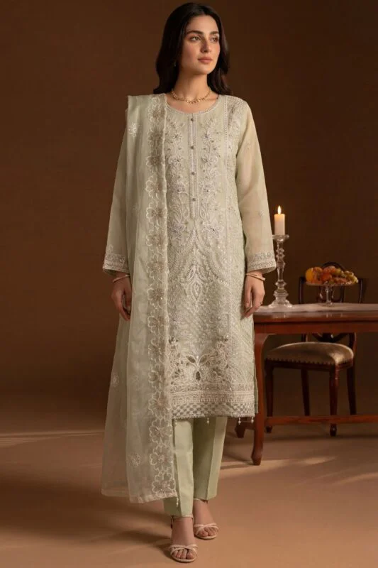 SEHER GUL BEST EMBROIDERED SHESHA ORGANZA 3PC SUIT