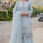 WADA BEST CHIKENKARI EMBROIDERED SLUB LAWN 3PC SUIT