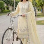 WADA BEST CHIKENKARI EMBROIDERED SLUB LAWN 3PC SUIT