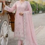 WADA BEST CHIKENKARI EMBROIDERED SLUB LAWN 3PC SUIT